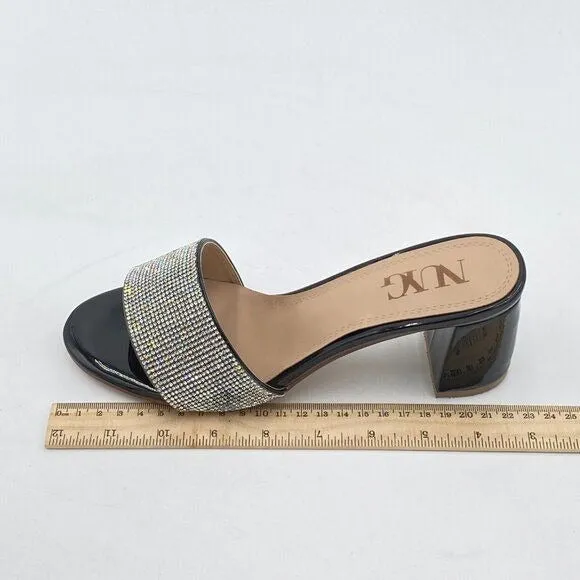 Sandals for Women,Slip On round Toe Mules with Heel ﻿