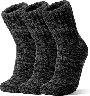 Sandsuced Merino Wool Boot Socks Thermal Warm Thick Winter Cozy Hiking Work Socks for Women Men 3 Pairs