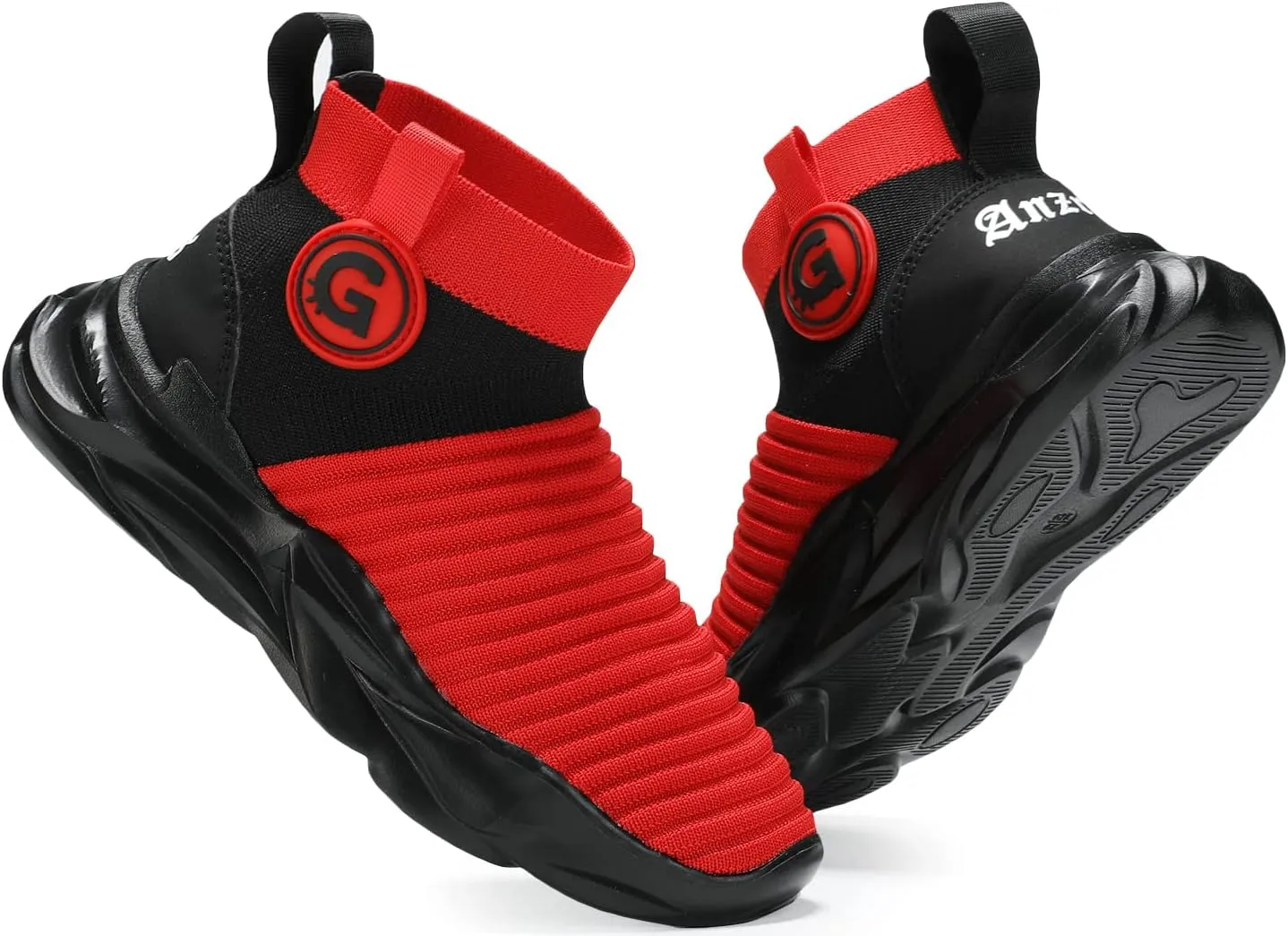 Santiro Boys Sneakers Girls Slip on Shoes Fashion High Top Athletic Shoe