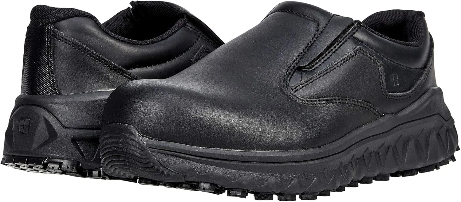 Shoes for Crews Bridgetown, Men's, Women's, Unisex Aluminum Toe (at) Slip On Work Shoes, Slip Resistant, Black, Size 8.5