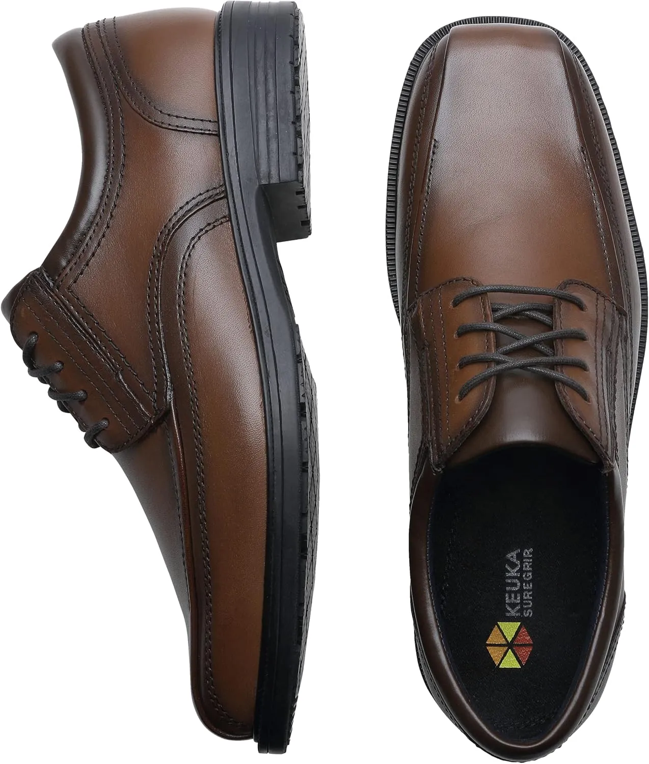 Shoes for Crews Dress Shoes for Men, Men’s Oxfords, Zapatos De Vestir para Hombre, Slip Resistant, Brown or Black