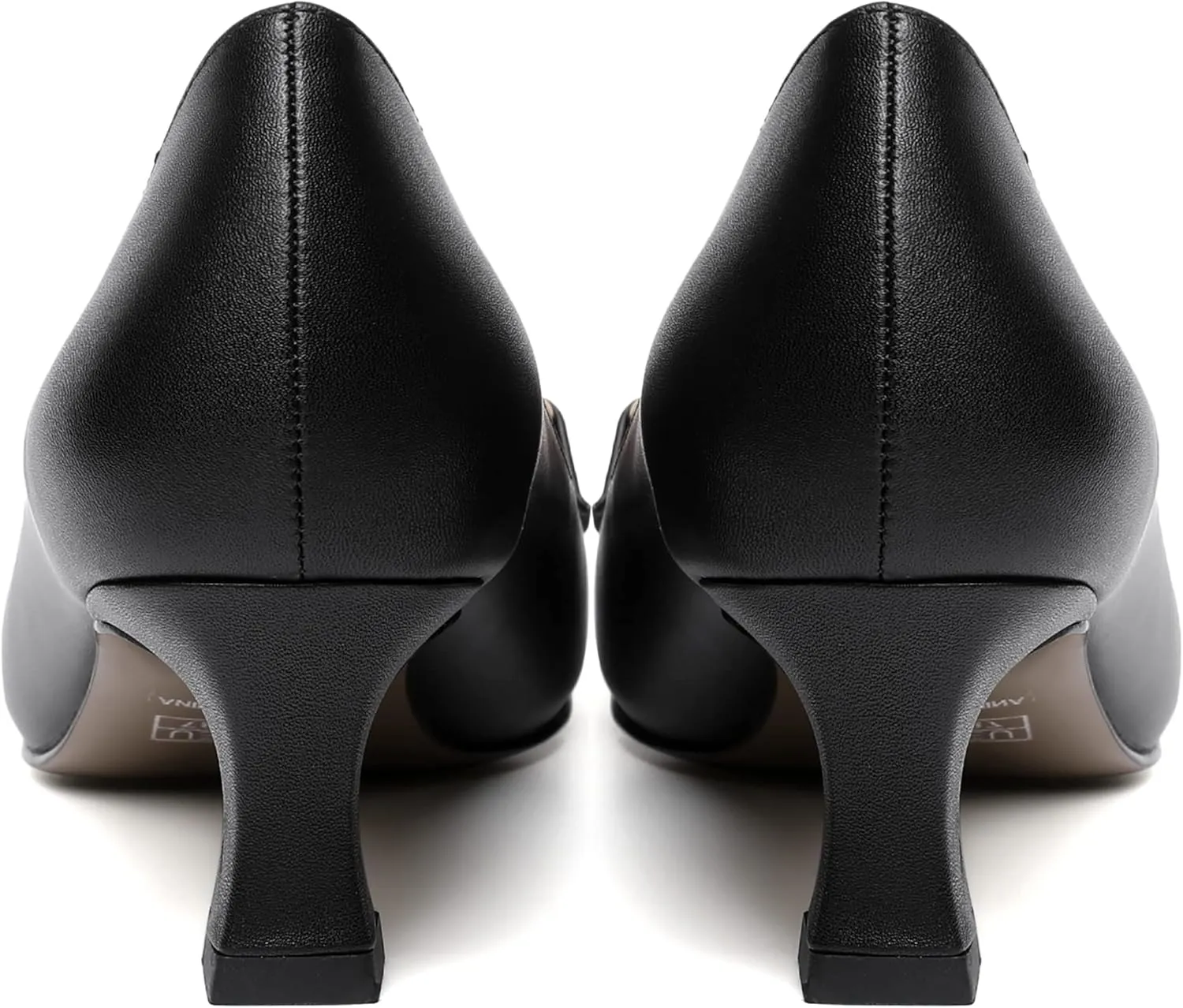 SHOWFOREST Womens Matte Slip On Square Toe Dress Wedding Metal Spool Low Heel Pumps Shoes 2 Inch