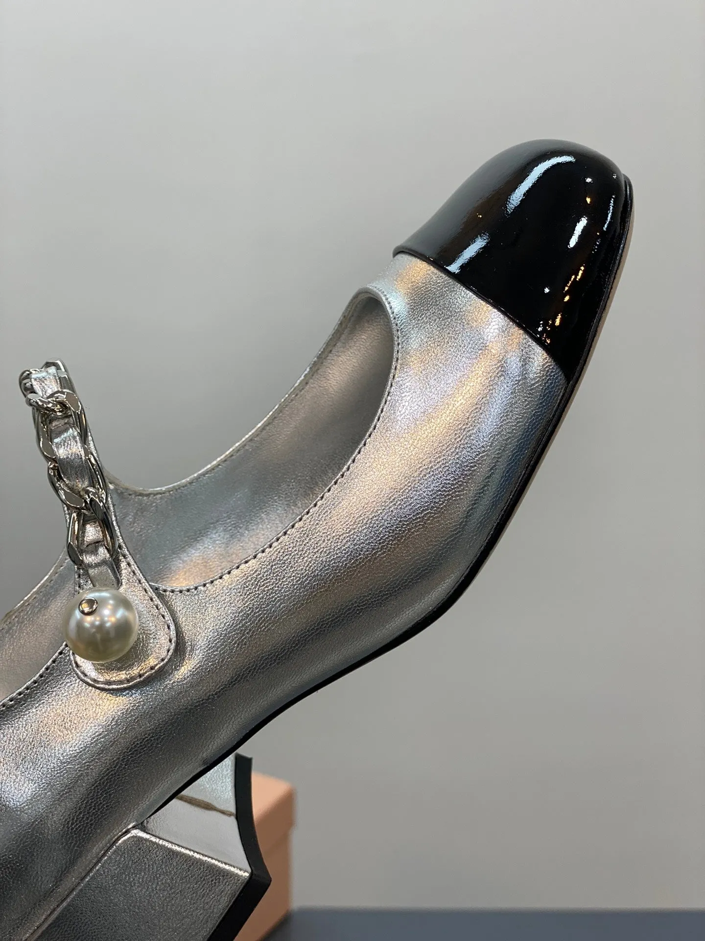 Silver and Black Heels