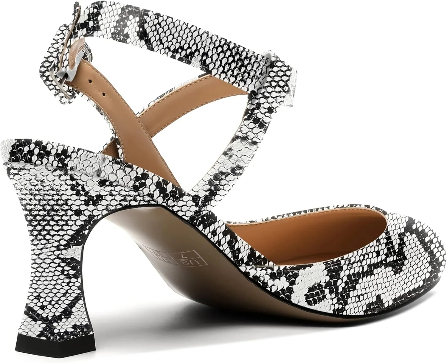 SKYSTERRY Womens Buckle Patent Wedding Ankle Strap Round Toe Casual Spool Mid Heel Pumps Shoes 2.5 Inch