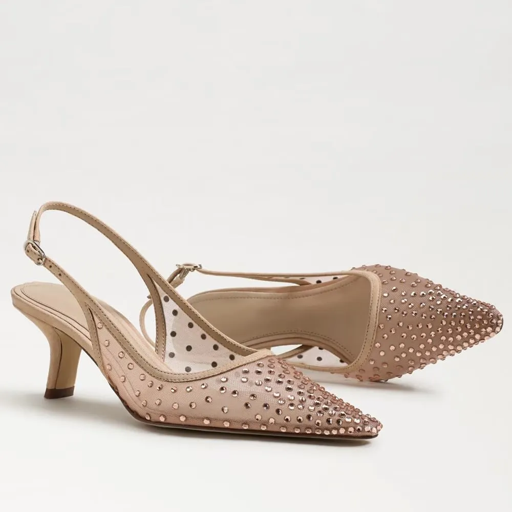 Slingback Pumps for Women Pointed Toe Heels Slip on Kitten Heels Sandals Dress Party Wedding Slingback Heels
