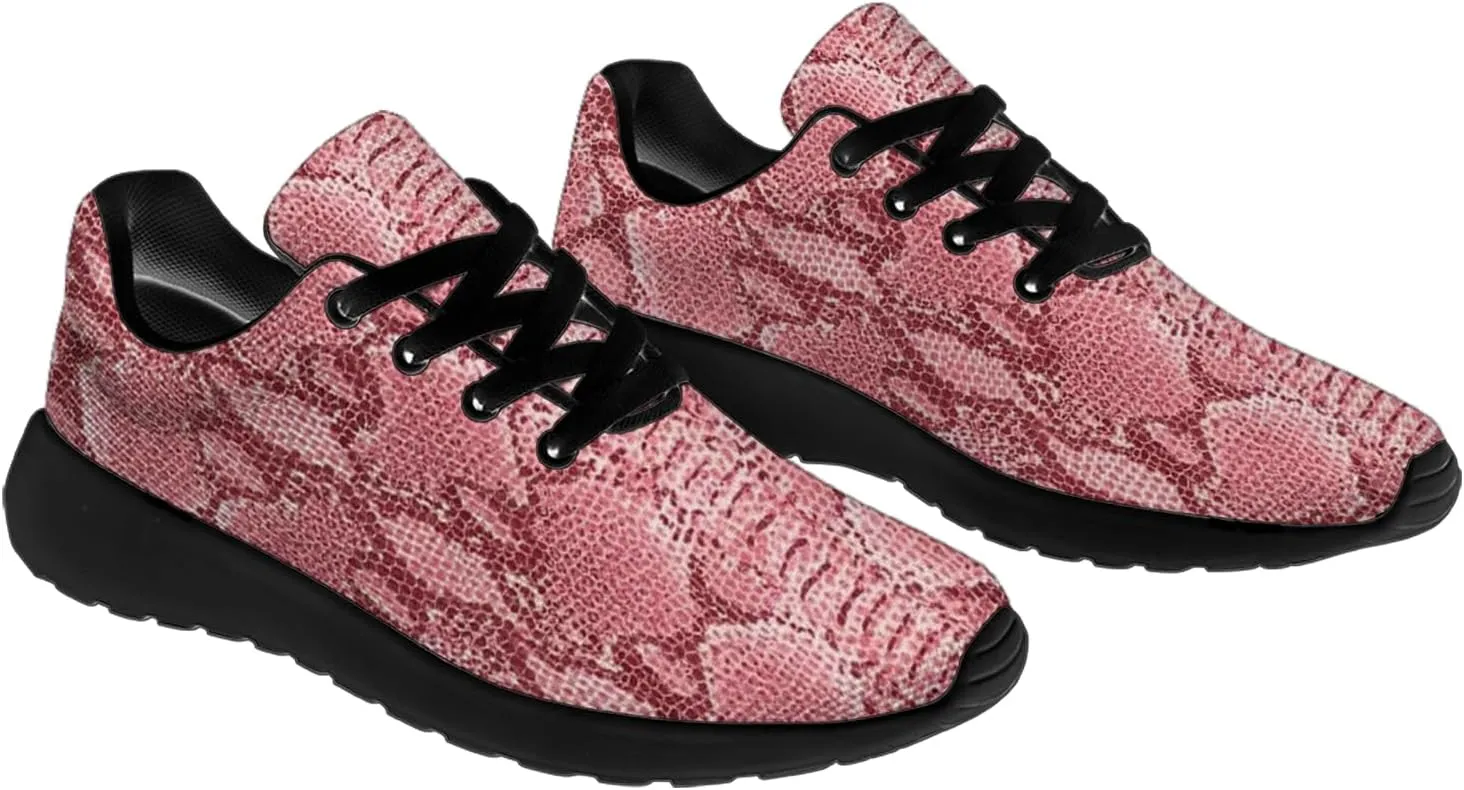 Snake Skin Print Shoes for Men Women Lightweight Comfort Running Tennis Walking Sneakers Gifts for Dad Mom