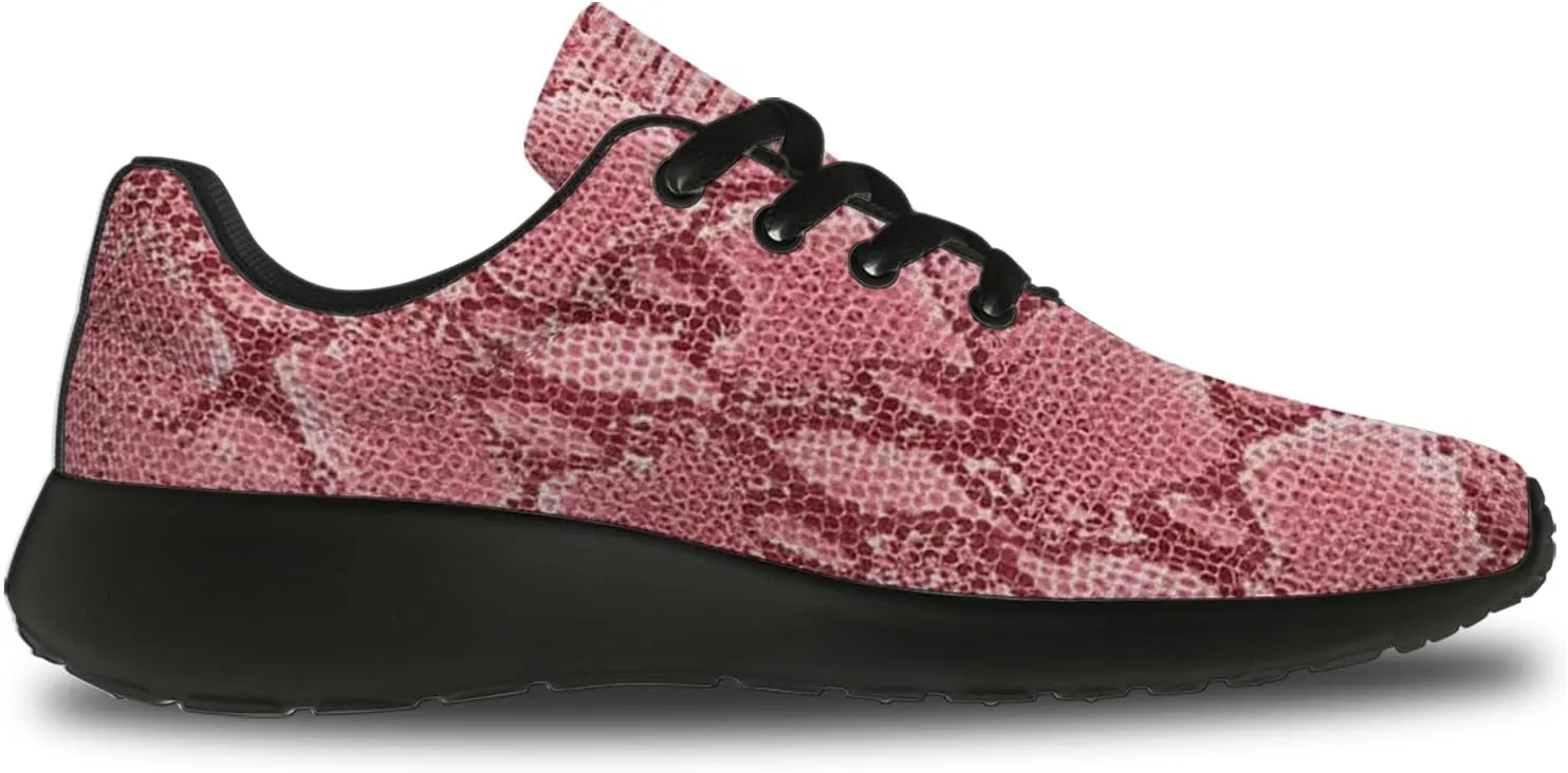 Snake Skin Print Shoes for Men Women Lightweight Comfort Running Tennis Walking Sneakers Gifts for Dad Mom