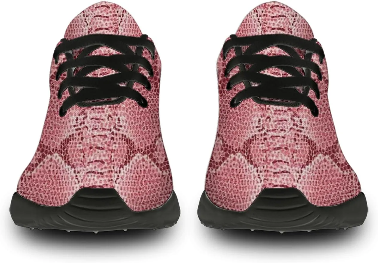 Snake Skin Print Shoes for Men Women Lightweight Comfort Running Tennis Walking Sneakers Gifts for Dad Mom