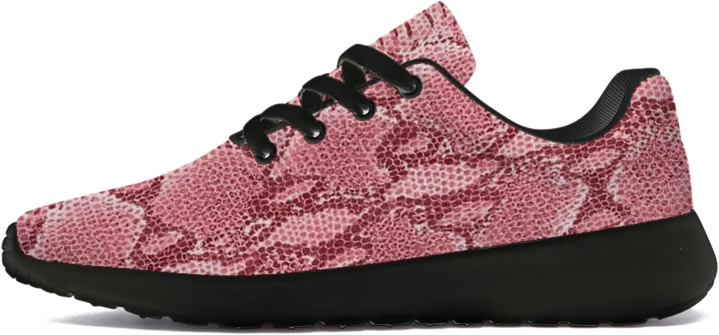 Snake Skin Print Shoes for Men Women Lightweight Comfort Running Tennis Walking Sneakers Gifts for Dad Mom