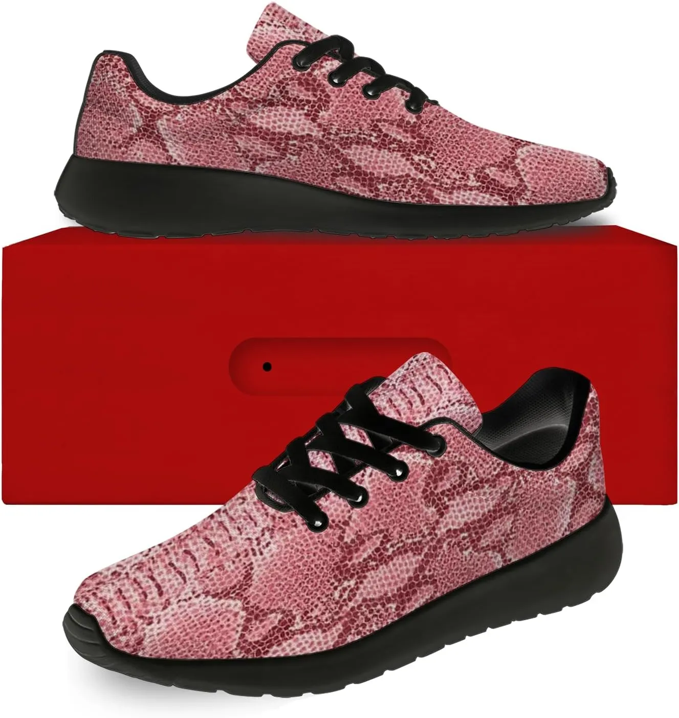 Snake Skin Print Shoes for Men Women Lightweight Comfort Running Tennis Walking Sneakers Gifts for Dad Mom