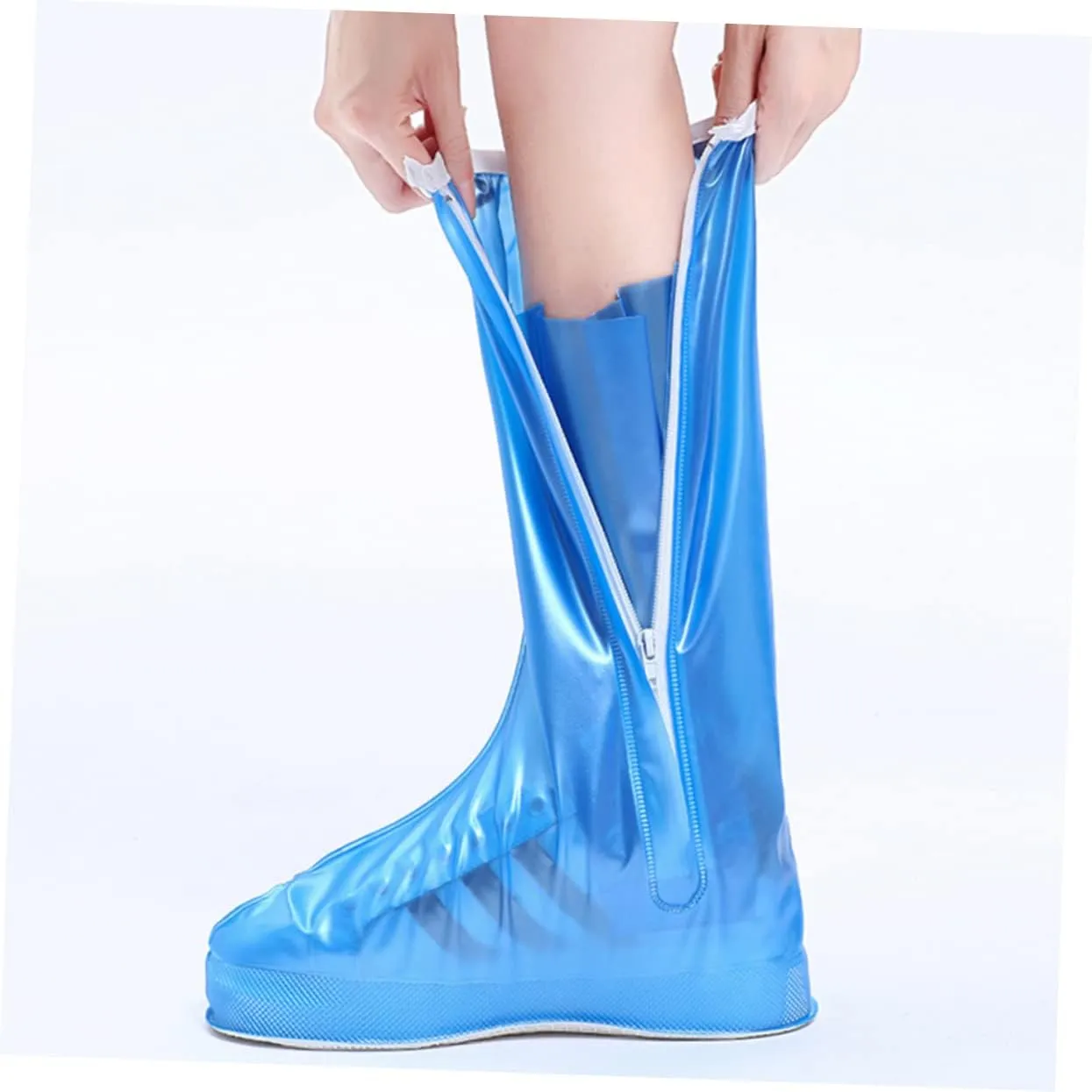 Snowproof Shoes Cover Waterproof Ankle Rain Boots Elastic Band Overshoes Zipper Portable Outdoor Shoes Protector for Adults