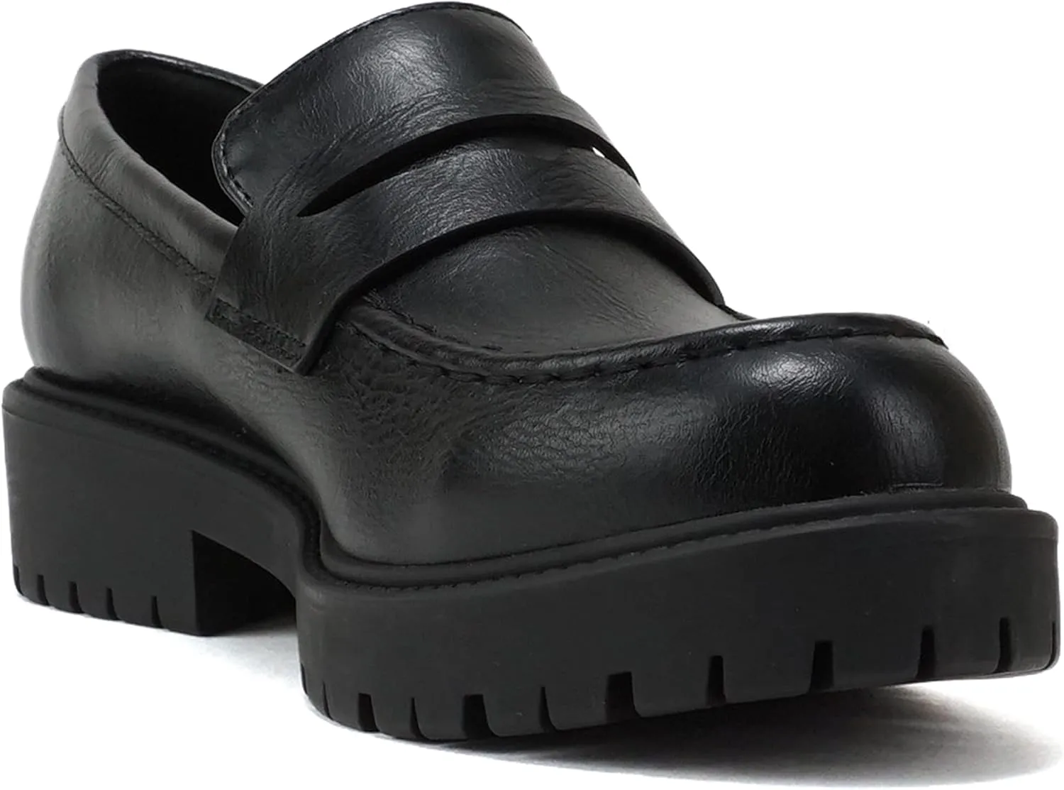 Soda “HENDER” ~ Women Round Toe Low Heel Lug Sole Platform Penny Loafer Shoe