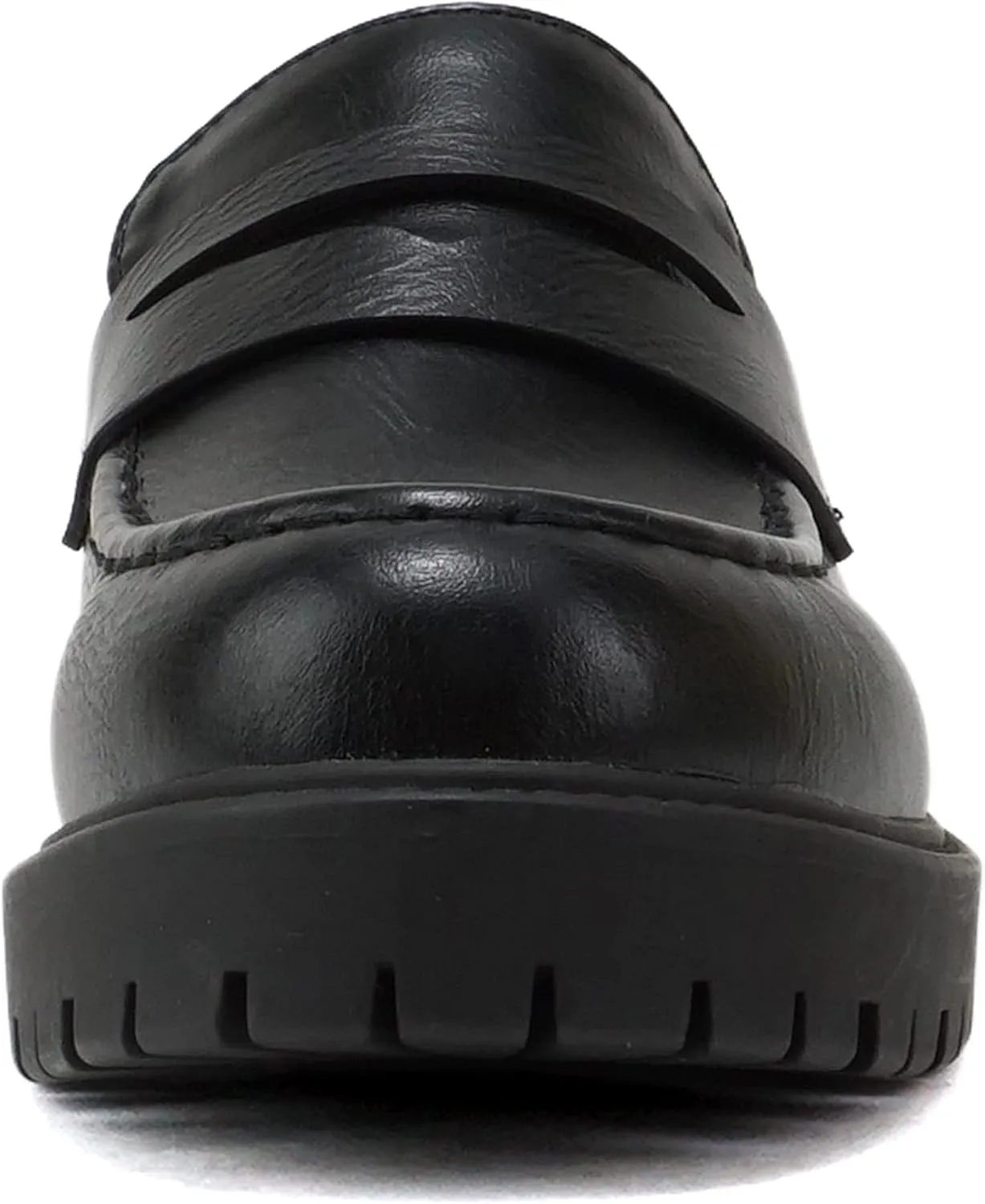 Soda “HENDER” ~ Women Round Toe Low Heel Lug Sole Platform Penny Loafer Shoe