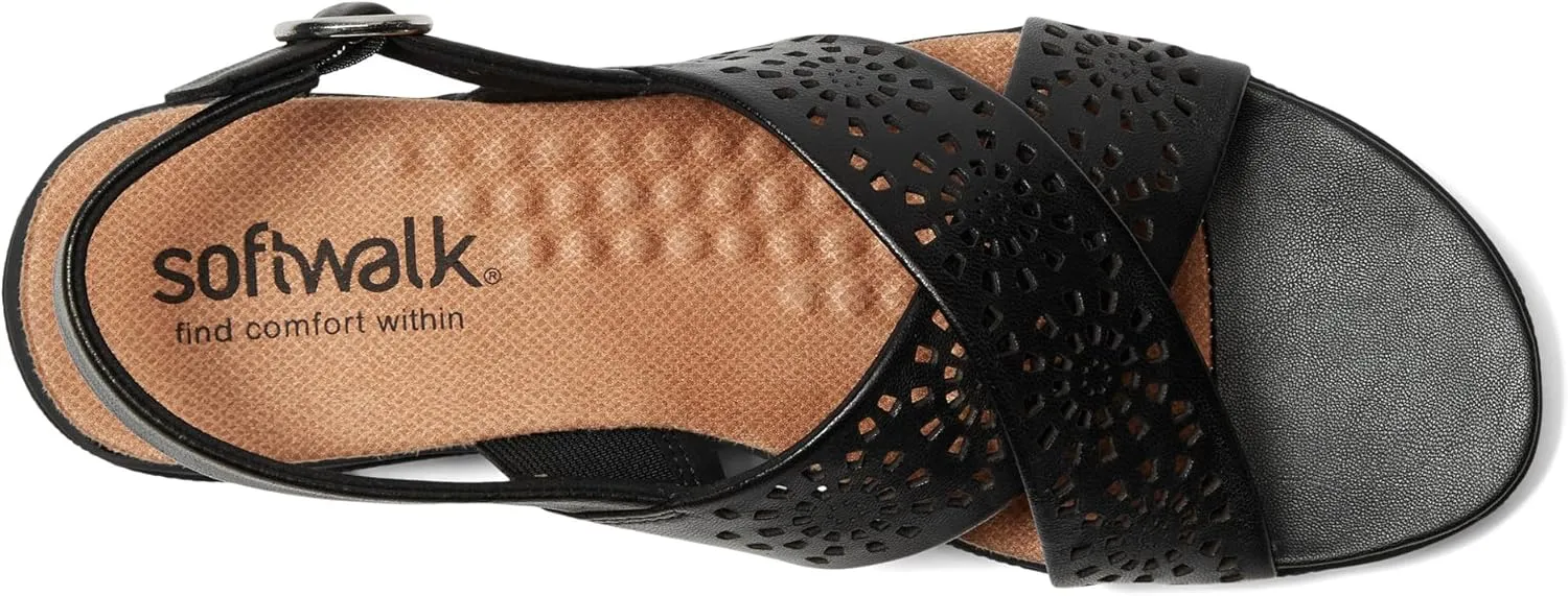 SoftWalk Women's Tillman Sling Perf Flat Sandal