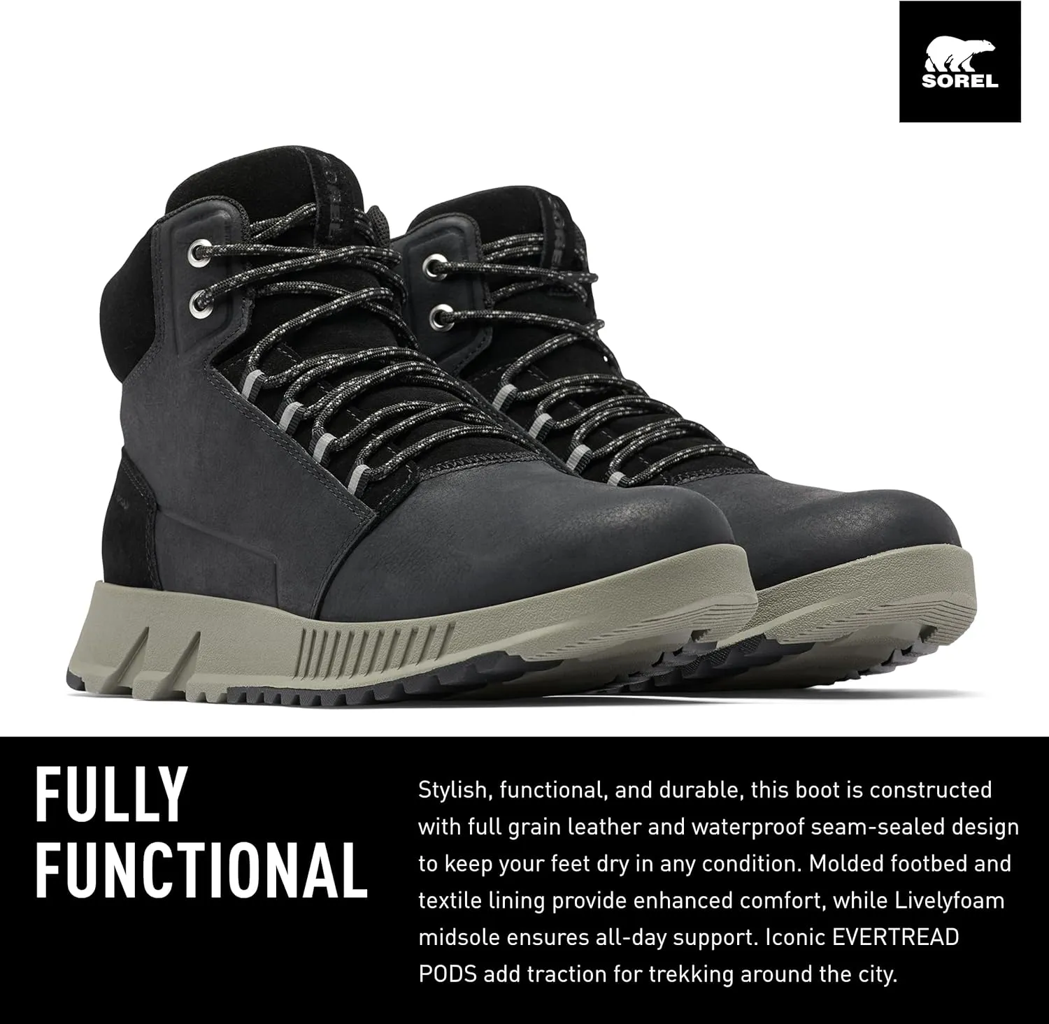 Sorel Men's Mac Hill Lite Mid Waterproof Boots
