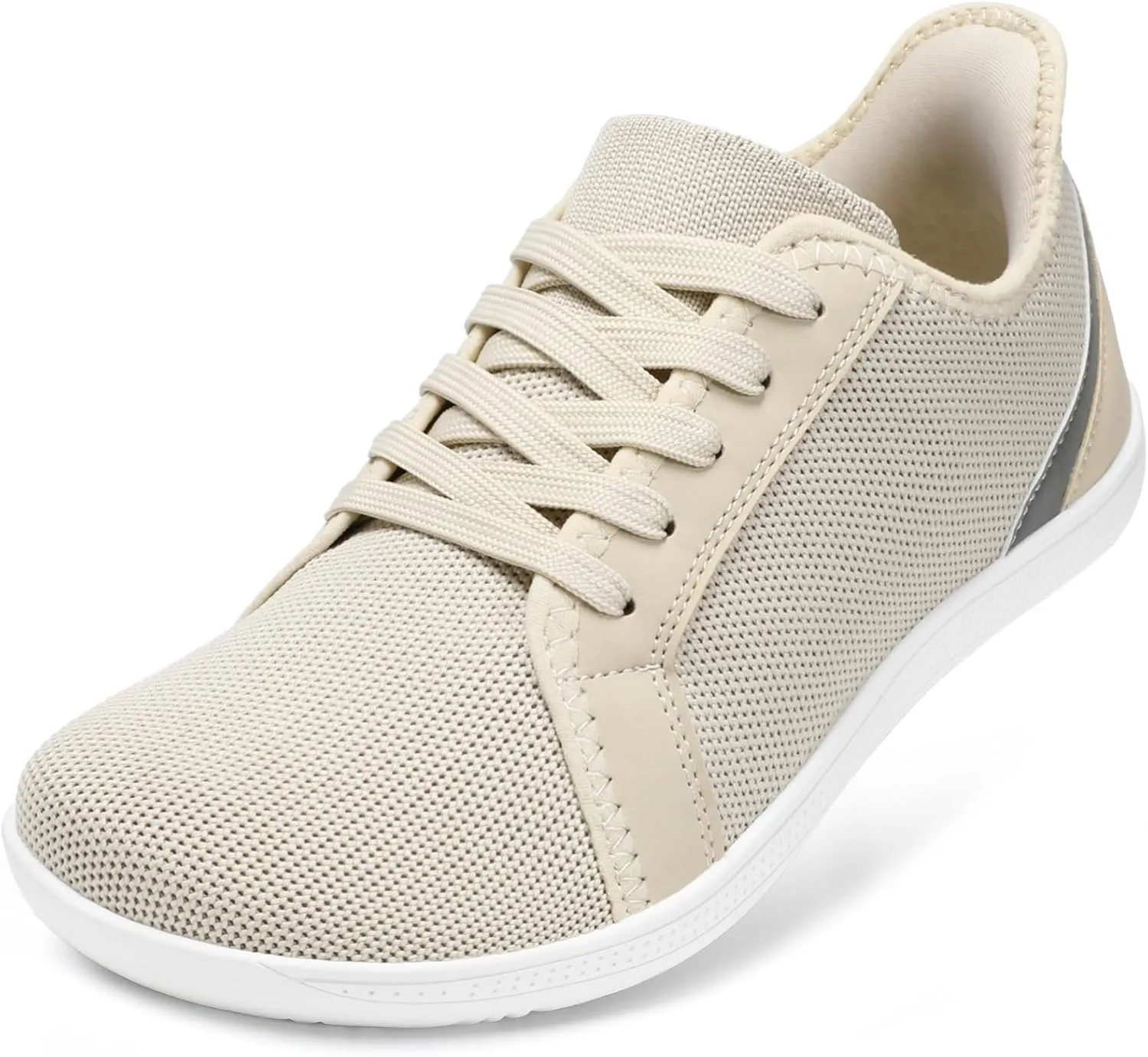 STQ Slip on Barefoot Shoes Women Wide Width – Zero Drop Minimalist for Neuropathy Support, Weightlifting & Grounding Beige 6