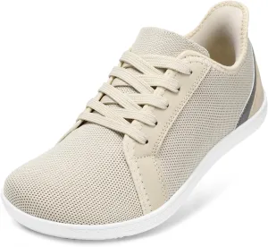 STQ Slip on Barefoot Shoes Women Wide Width – Zero Drop Minimalist for Neuropathy Support, Weightlifting & Grounding Beige 6