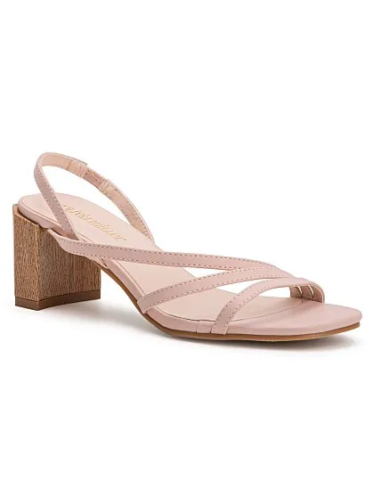 Strappy Wooden-Heel Sandal
