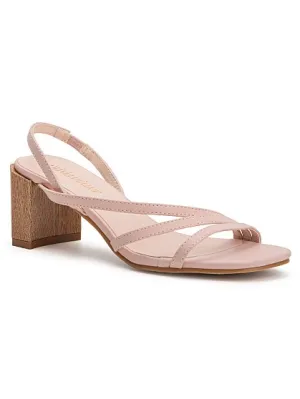Strappy Wooden-Heel Sandal