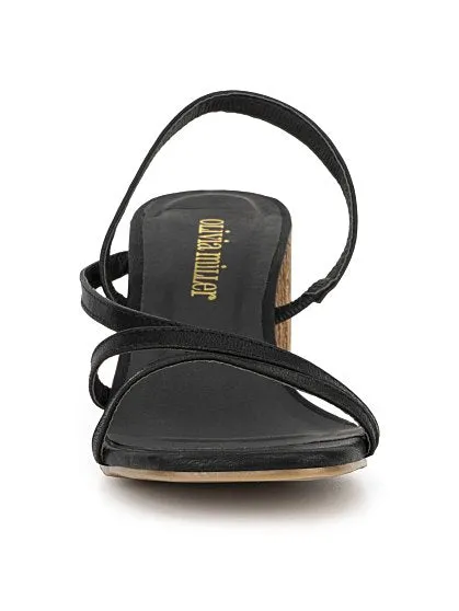 Strappy Wooden-Heel Sandal