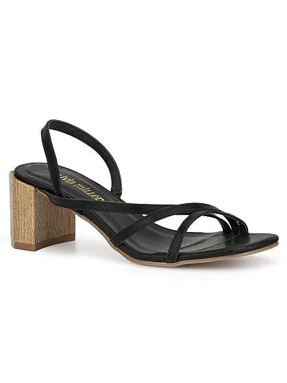 Strappy Wooden-Heel Sandal