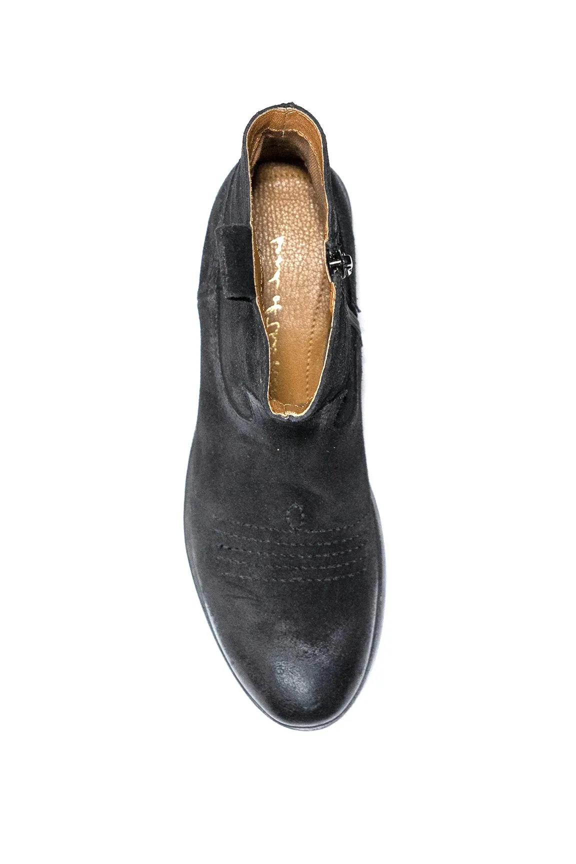 Sycamore Black Suede Western Bootie