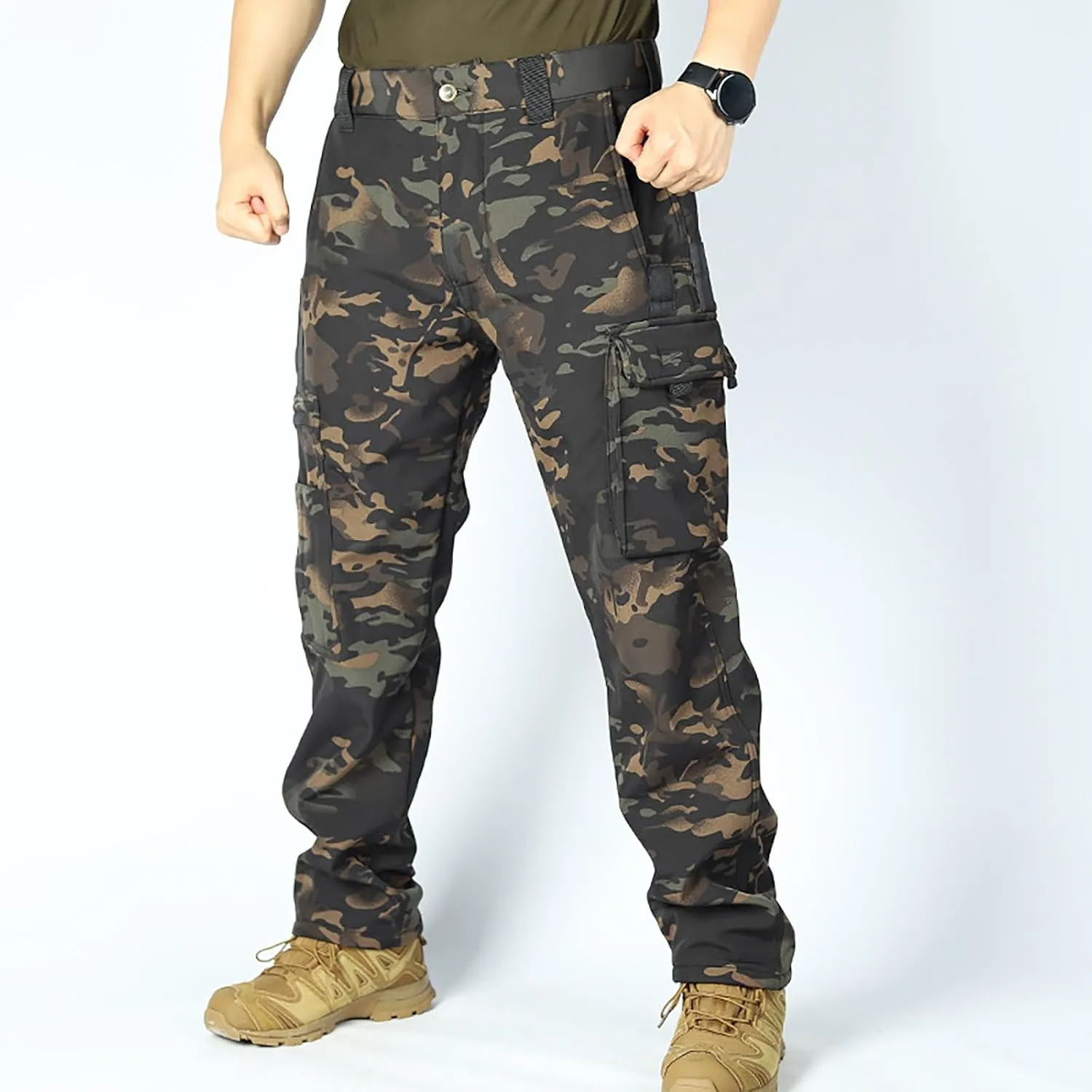 Tactical Pants for Men Athletic Hiking Workout Ripstop Sweatpants Travel Drawstring Water Resistant