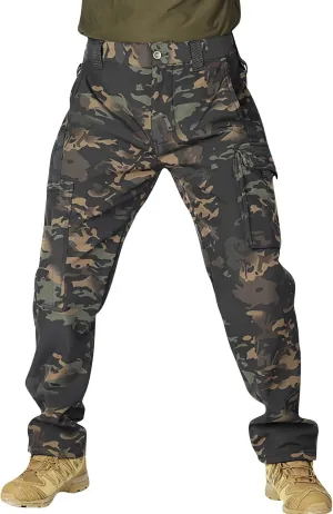 Tactical Pants for Men Athletic Hiking Workout Ripstop Sweatpants Travel Drawstring Water Resistant
