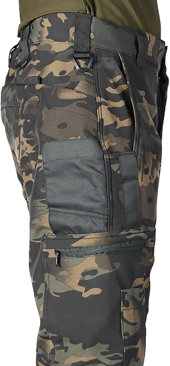 Tactical Pants for Men Athletic Hiking Workout Ripstop Sweatpants Travel Drawstring Water Resistant