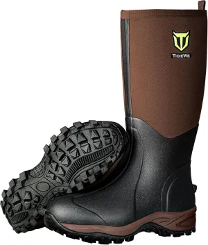 TIDEWE Rubber Neoprene Boots Men And Women, Waterproof Sturdy 6mm Neoprene Boot, Rain Boot Hunting Boot Arctic Outdoor Boot（Black, Brown & Next Camo G2）
