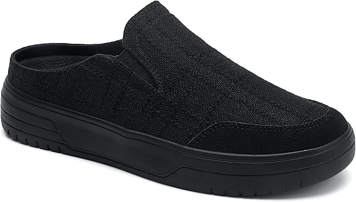 TIDU Women's Orthopedic Shoes Arch Support Slippers for Plantar Fasciitis Diabetic Casual Slip On Mules Comfortable Walking Canvas Loafer