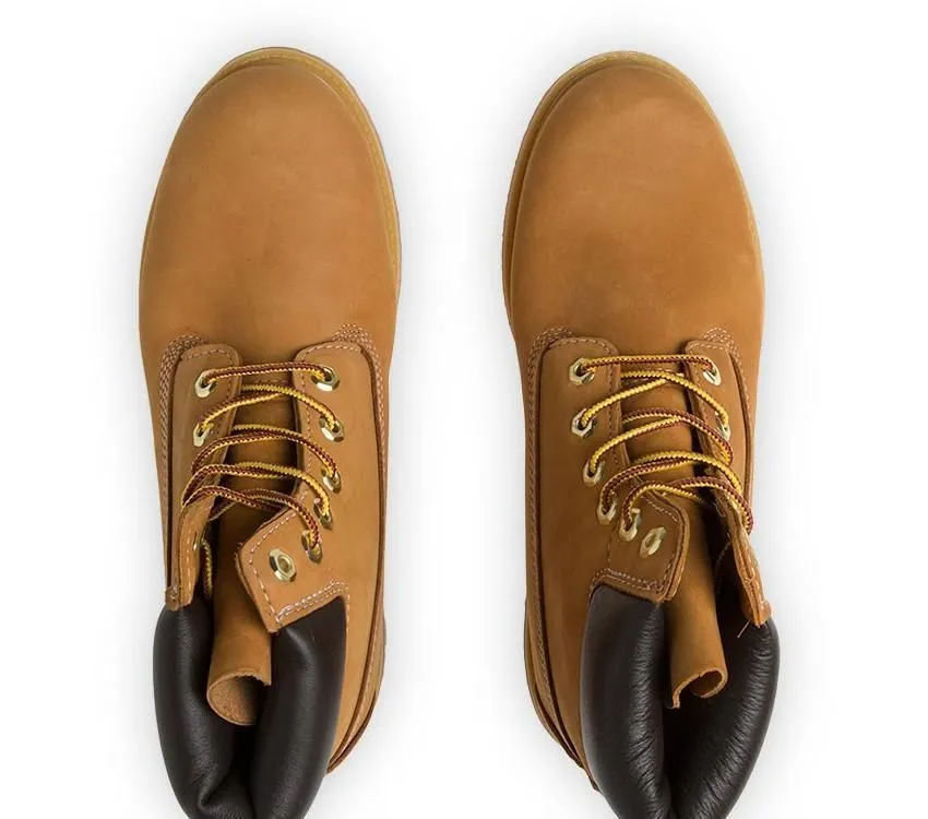 Timberland Womens Premium 6" Waterproof Leather Boots Shoes - Wheat Nubuck