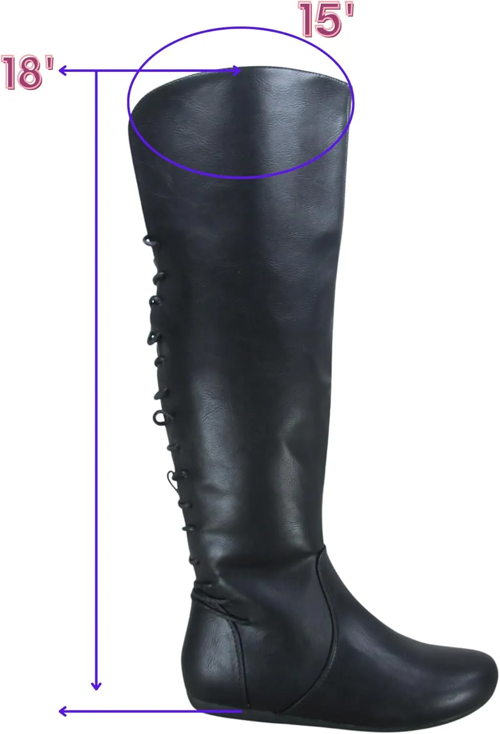 TOP Moda Night-76 Women's Mid Calf Round Toe Buckle Slouched Flat Boots