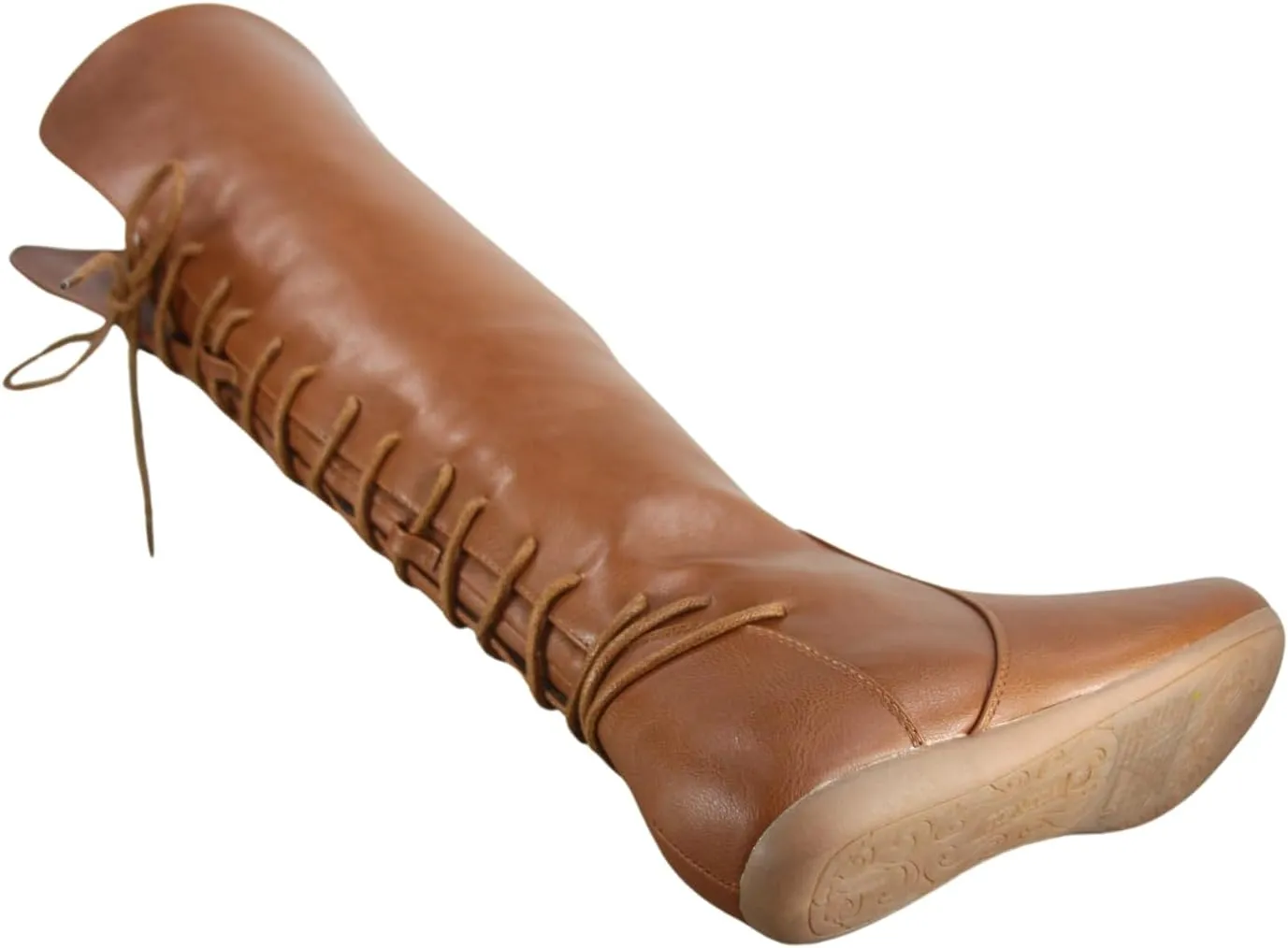 TOP Moda Night-76 Women's Mid Calf Round Toe Buckle Slouched Flat Boots
