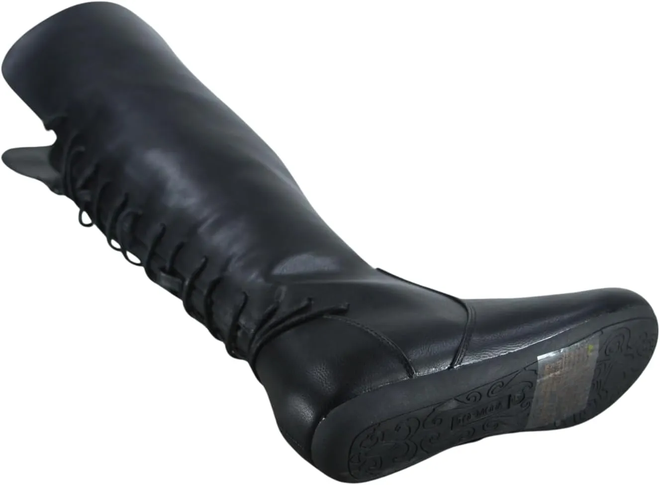 TOP Moda Night-76 Women's Mid Calf Round Toe Buckle Slouched Flat Boots