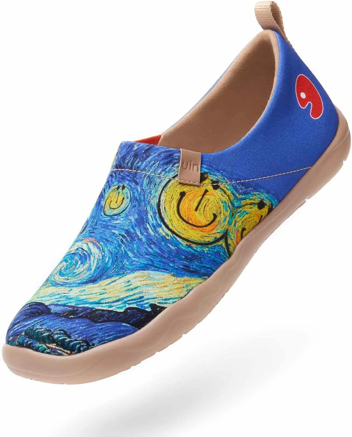 UIN Men's Slip Ons Canvas Lightweight Flats Sneakers Walking Casual Loafers Comfortable Art Painted Travel Shoes