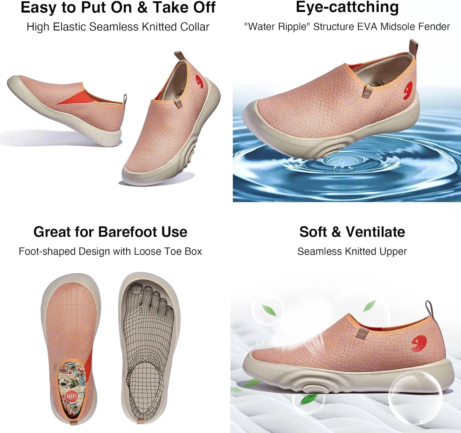 UIN Women's Art Travel Walking Shoes Slip On Casual Lightweight Fashion Sneaker Toledo ⅩⅤ