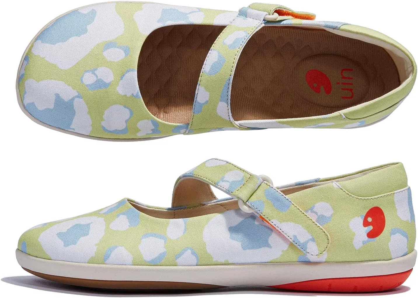 UIN Women's Mary Jane Flats Slip On Round Toe Casual Lightweight Comfortable Art Painted Travel Shoes Illites Ⅲ
