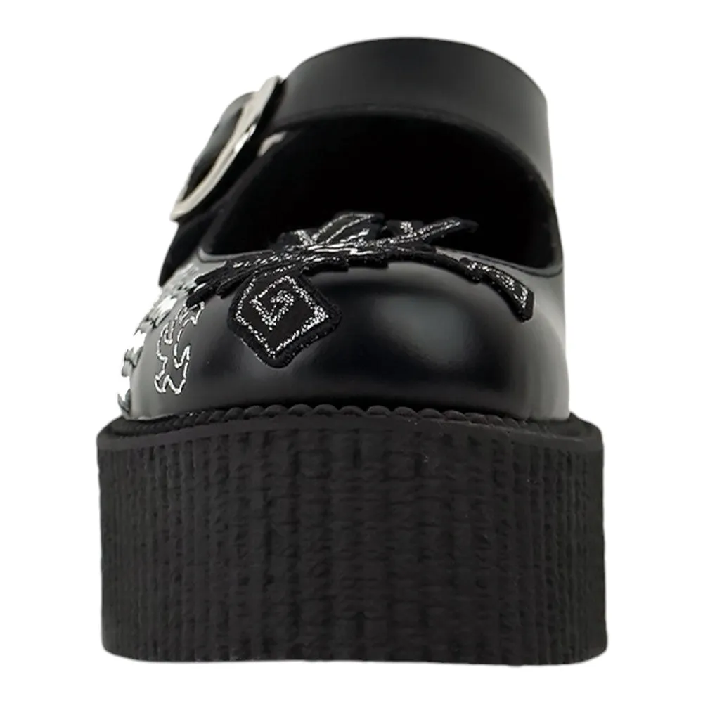 UNDERGROUND MARY JANE CREEPER SHOE - DOUBLE SOLE - BLACK LEATHER/DRAGON