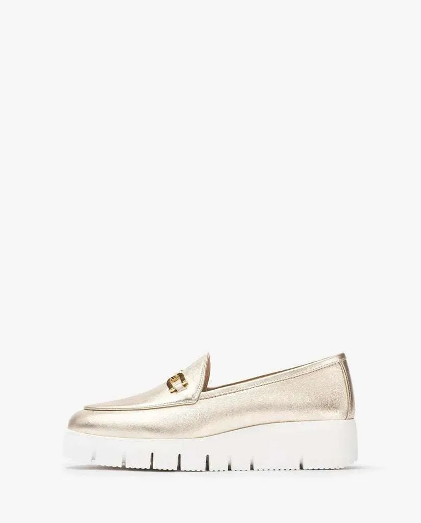 Unisa Metallic Gold Platform loafer |FAMO25GD
