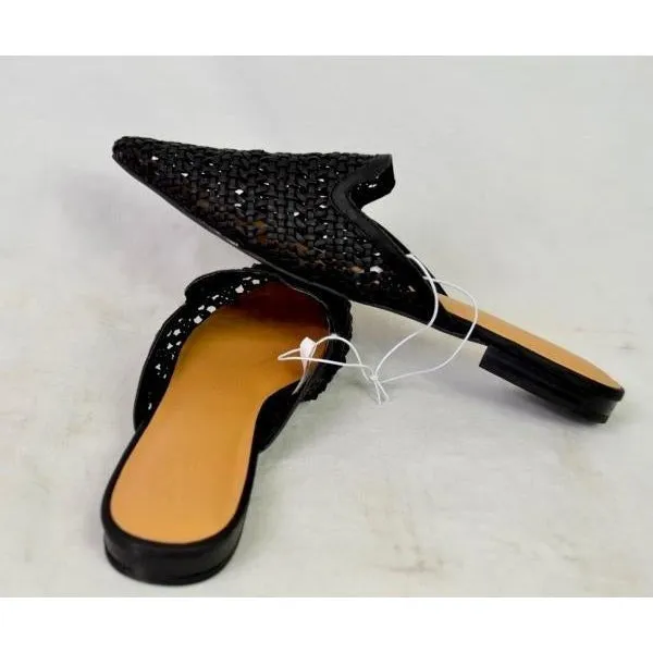 Universal Thread Women's Whisper Woven Backless Slip On Mules 12 Black