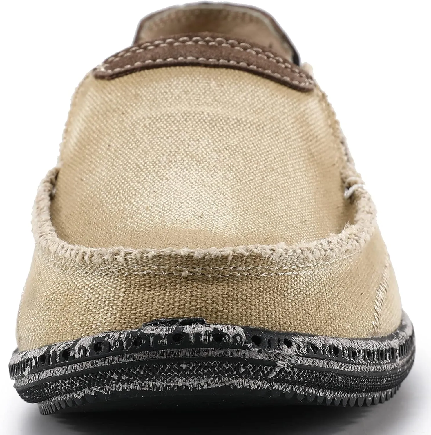 VILOCY Mens Slip on Deck Shoes Zero Drop Casual Canvas Loafer Vintage Flat Boat Shoes