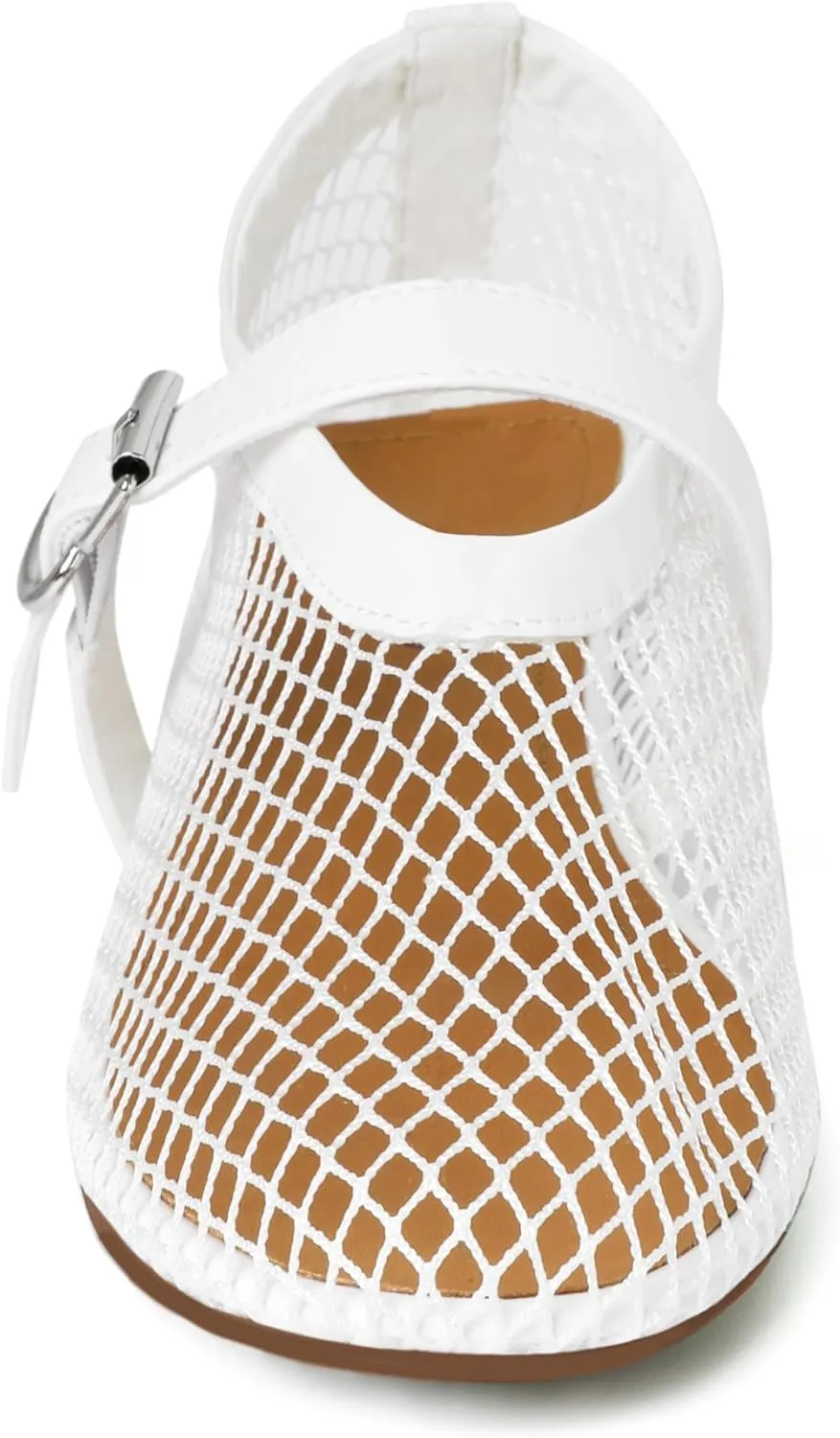 vivianly Mesh Ballet Flats Shoes for Women Flats Comfortable Dressy Round Toe Mesh Flats Fishnet Mary Jane Flats for Events Party Leisure