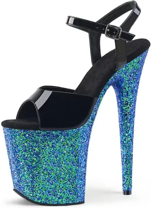 Vujkliy 20CM Glitter Platform Mirror High Heel Sandals Round Toe Stilettos Sexy Pole Dance Banquet Women's Shoes