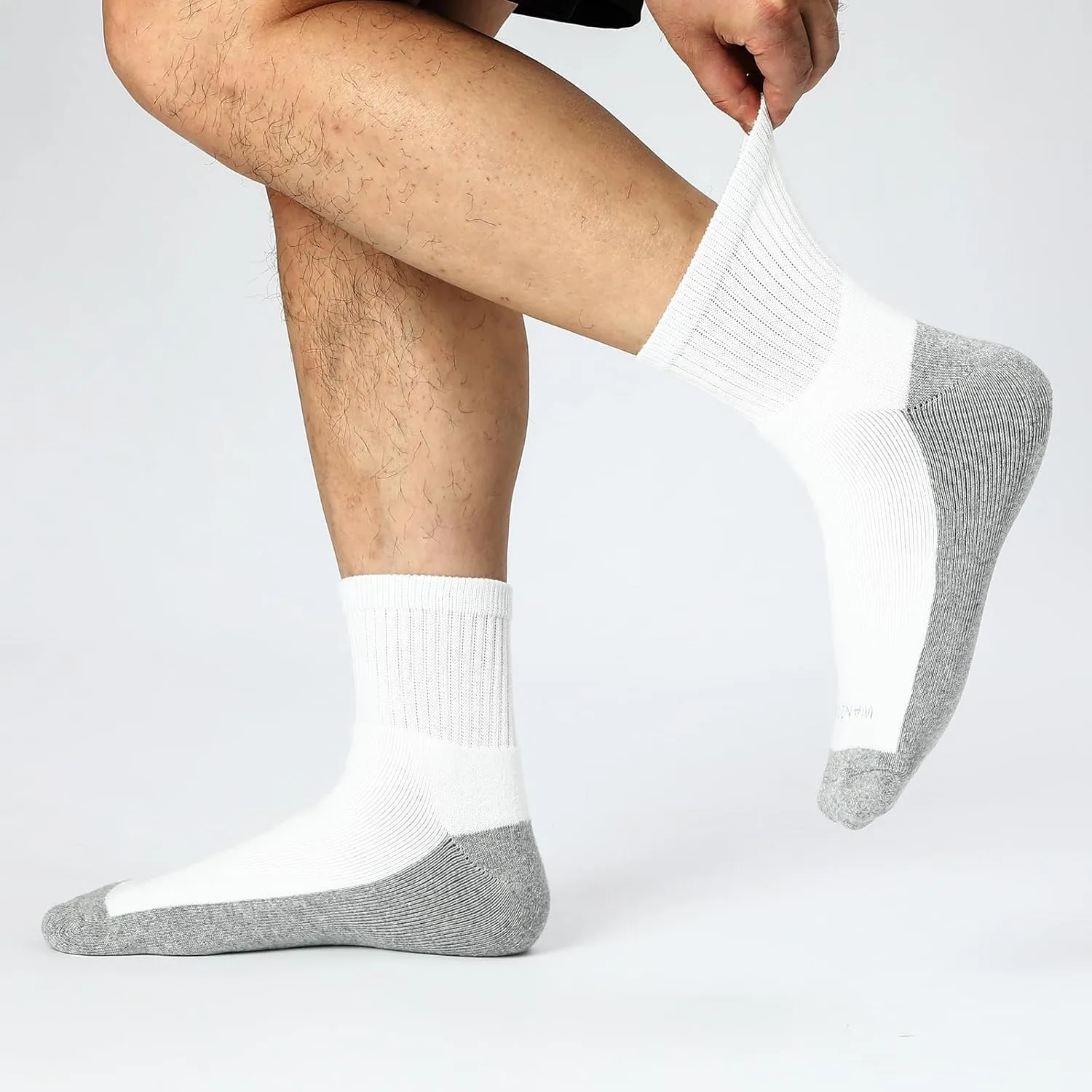 WANDER Men's Athletic Ankle Socks 3/8 Pairs Thick Cushion Running Socks for Men&Women Cotton Socks 6-9/9-12/12-15