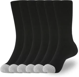 WANDER Men's Cushion Crew Socks 3-6 Pairs Athletic Running 6-8/8-13/12-15 Socks Men Cotton Sport Wicking Work