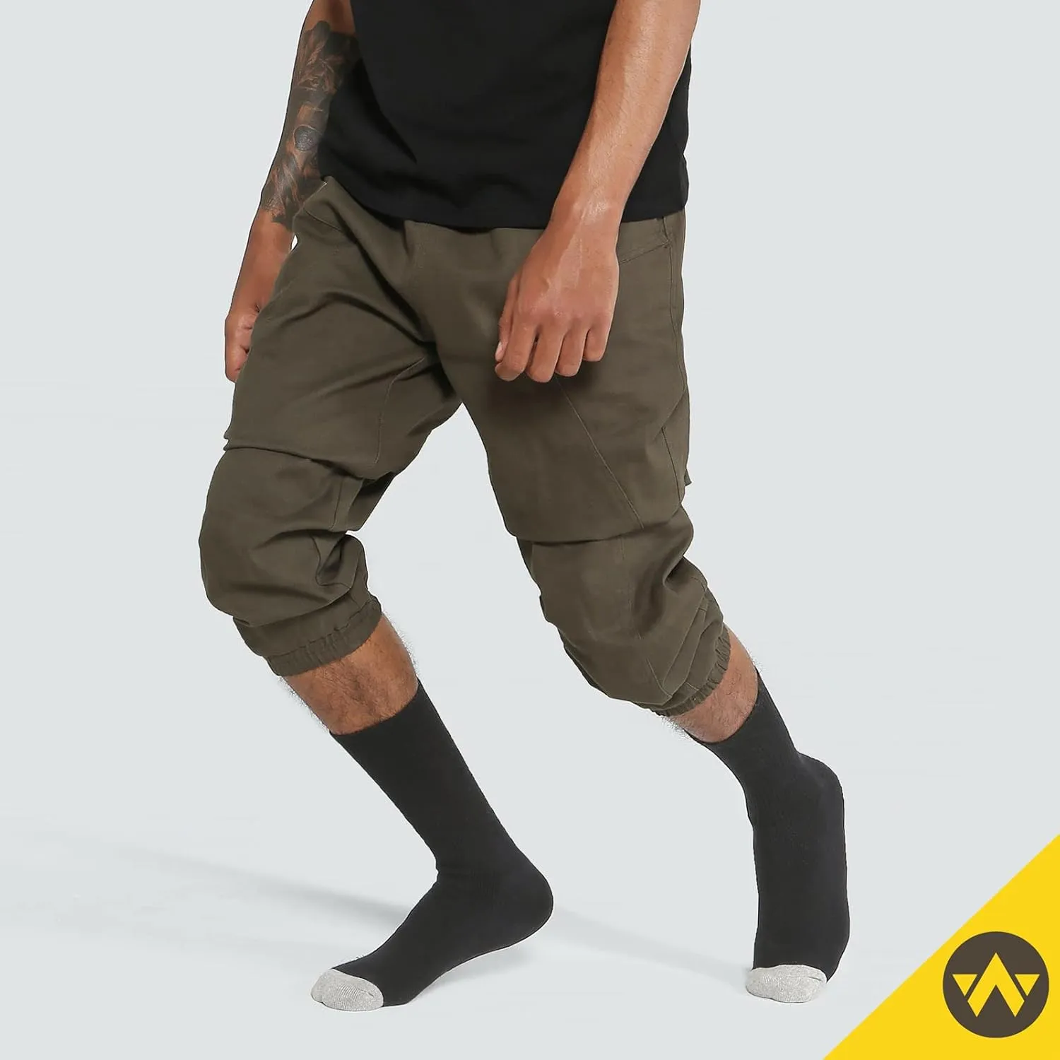 WANDER Men's Cushion Crew Socks 3-6 Pairs Athletic Running 6-8/8-13/12-15 Socks Men Cotton Sport Wicking Work