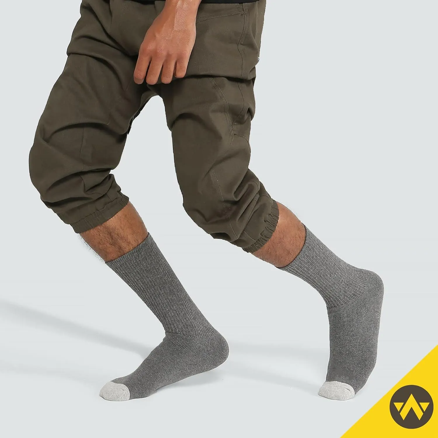 WANDER Men's Cushion Crew Socks 3-6 Pairs Athletic Running 6-8/8-13/12-15 Socks Men Cotton Sport Wicking Work