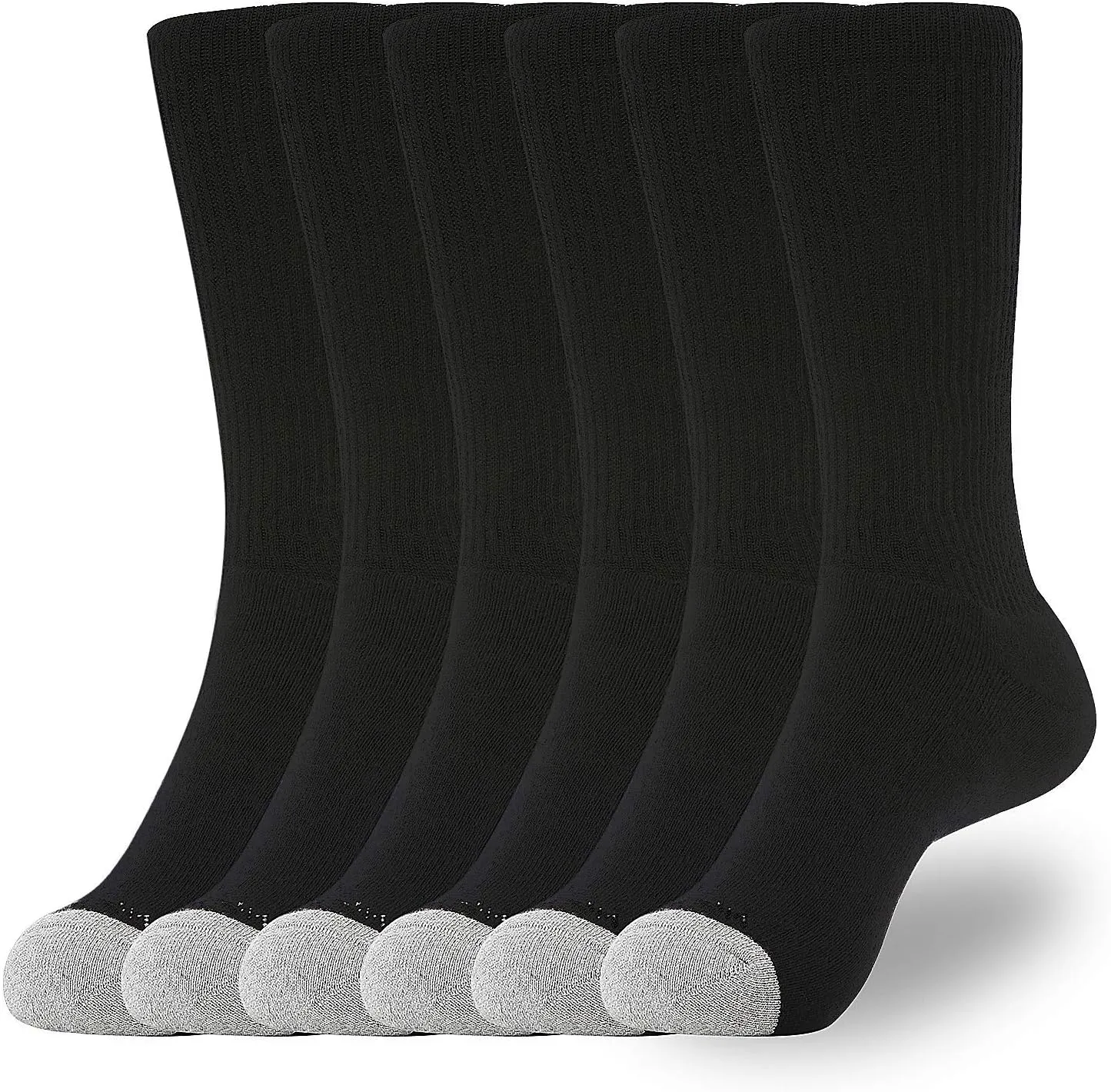 WANDER Men's Cushion Crew Socks 3-6 Pairs Athletic Running 6-8/8-13/12-15 Socks Men Cotton Sport Wicking Work