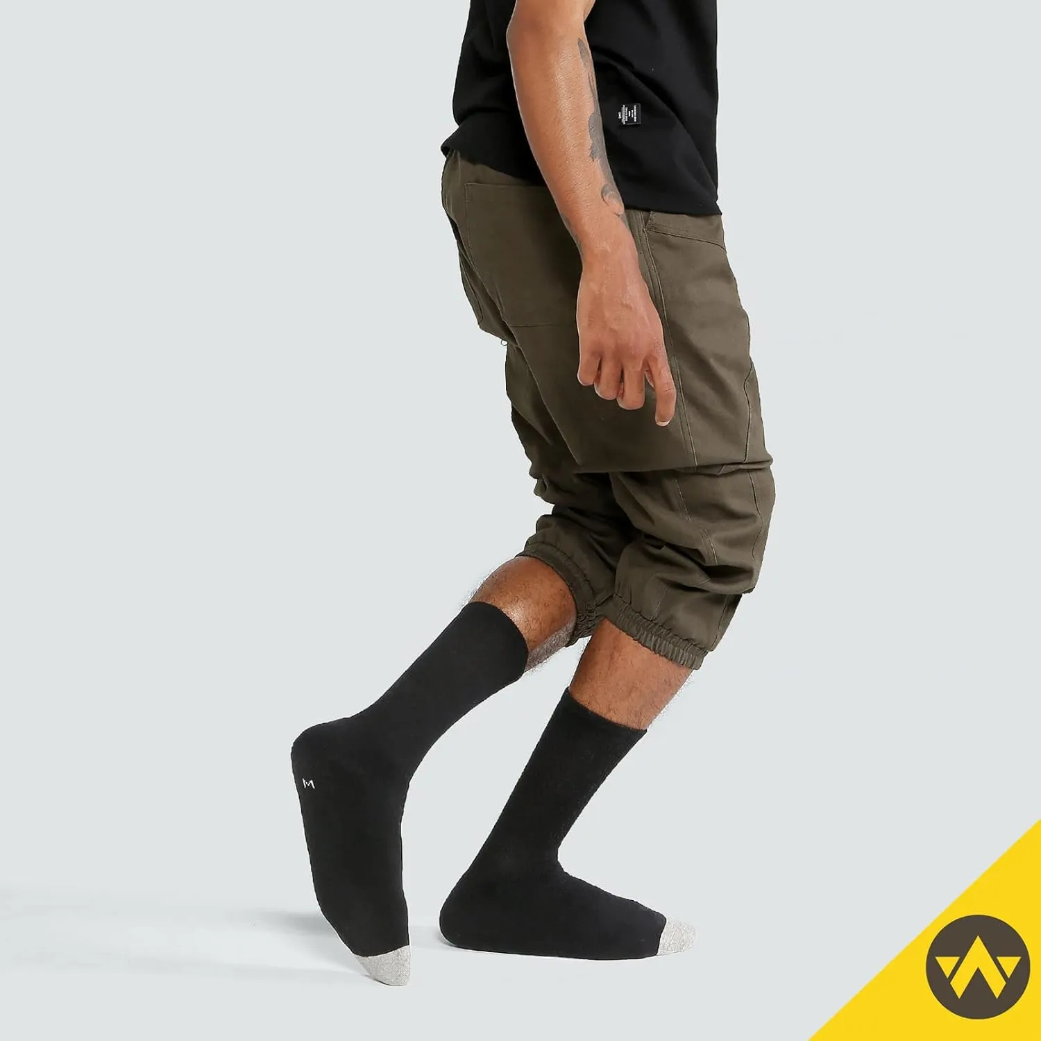 WANDER Men's Cushion Crew Socks 3-6 Pairs Athletic Running 6-8/8-13/12-15 Socks Men Cotton Sport Wicking Work